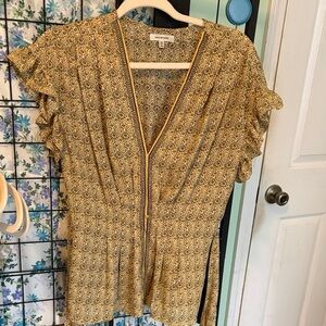 Max Studio Yellow Floral Blouse